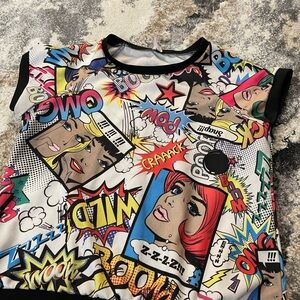 Colorful Comic Print Top